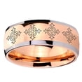 thumbnail image 2 of Tungsten Multiple Cross 8mm Shinny Rose Gold Two Tone Dome Men Ring, 2 of 2