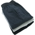 thumbnail image 3 of ToBeInStyle Men's Pack of 3 Button Fly Loose Fit Solid Print Boxers - Assorted - X-Large, 3 of 7
