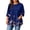 Dark Blue, variant on Plus Size Womens Tops 4x-5x Trendy 3/4 Sleeve Tops Floral Graphic T-Shirt V Neck Tunic Shirts Loose Fit Casual Blouses Brown 3XL