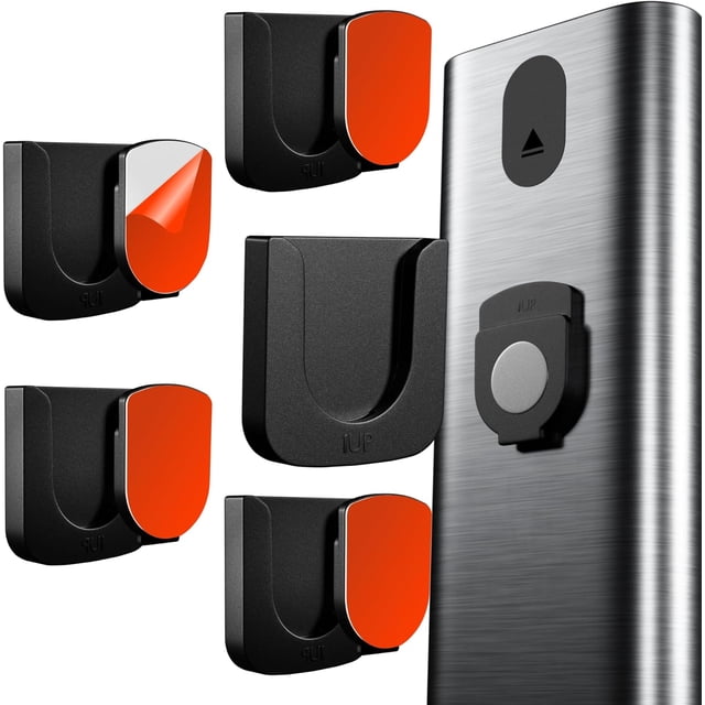 EcoNesxp Magnetic Remote Control Holder Wall Mount Set of 5 Black Set Easy to Install Set of 5 Black Set with Self-Adhesive Back for Fan and Air Conditioner Remote Control