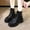 Black, variant on Women's Round Toe Lace-Up Ankle Boots Autumn Winter Fashion Boots Shoes