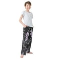 thumbnail image 4 of FORMRS Kids Pajama Pants with Pockets Size 6-8Y Boys Lounge Sleep Bottoms, Light Purple Flowers, 4 of 8