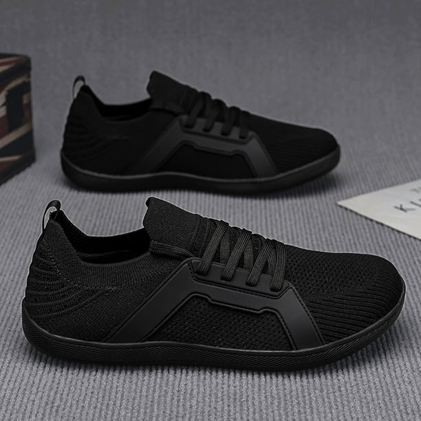 Zapatillas de deporte anchas de malla para correr, transpirables para entrenar (Negro 42).