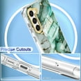 thumbnail image 4 of Marble Floral Pattern Case for Samsung Galaxy S23, Soft Silicone Shockproof Clear Bumper Slim Fit Cover with Screen Protector MagSafe Wireless Charging Lens Protection Case,Green Marble, 4 of 8