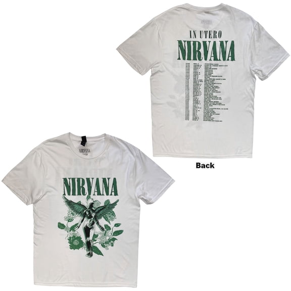 Nirvana Unisex T-Shirt: In Utero Green (White) (Back Print)