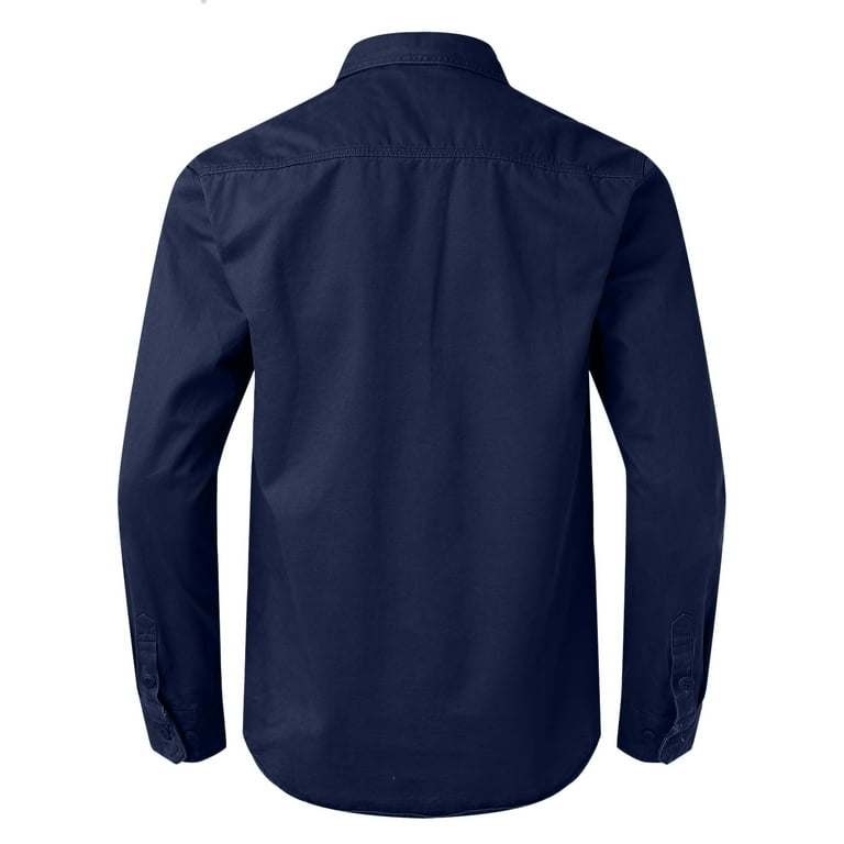 Gubotare Mens Big and Tall Shirts Mens Dress Shirt Casual Long Sleeve Shirt  (Blue,3XL)