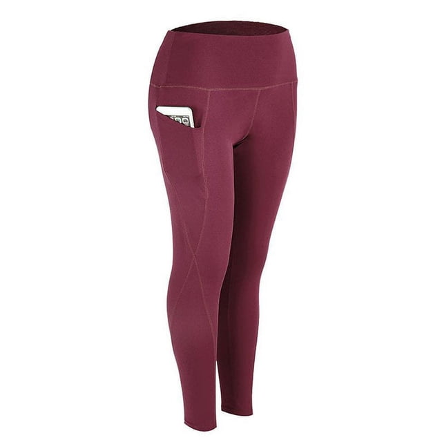 Collants de Compression pour Femmes Pantalons de Yoga de Sport Couche de Base Pantalons Longs de Course avec Poche