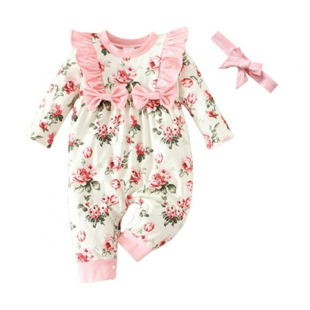 

Newborn Baby Girl Clothes Romper Onesie Cotton Newborn Outfit for Girls Cute Infant Girl Jumpsuits Clothes 0-18M