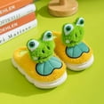 thumbnail image 2 of Otqutp Cute 3D Frog Fuzzy Slippers for Toddler Kids Winter Cotton Warm Cozy Plush Sandals Boys Girls House Slide Sandals, 2 of 9