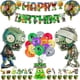 thumbnail image 2 of Globos de látex de aluminio con diseño de mineros y zombis plantados, juego temático PVZ, decoración para tartas, suministros para fiestas, pancartas de cumpleaños para niños, 2 of 5