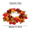 thumbnail image 3 of AYktou Fall Candle Rings, 11.8 Inch Artificial Maple Leaves Berries Pumpkin Wreath Candlestick, Thanksgiving Table Decor Farmhouse Candle Holder Halloween Gift for Front Door Festival Home Decor, 3 of 6