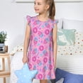 thumbnail image 4 of Vsdgher Donuts pour Filles Chemises de Nuit Manches Courtes à Volants Robe de Nuit Pyjama pour Fête Pyjama-Moyen, 4 of 6