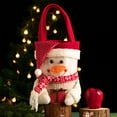 thumbnail image 6 of Christmas Tote Bag for Holiday Gifts - Reusable Fabric Gift Bag with Snowman Santa Claus Design - Party Favor Candy Treat Bags for Xmas Decorations, 6 of 6