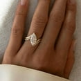 thumbnail image 6 of Marquise Cut Moissanite Engagement Ring Set: 14K Gold Plated Vintage Engagement & Wedding Band Set, 6 of 7
