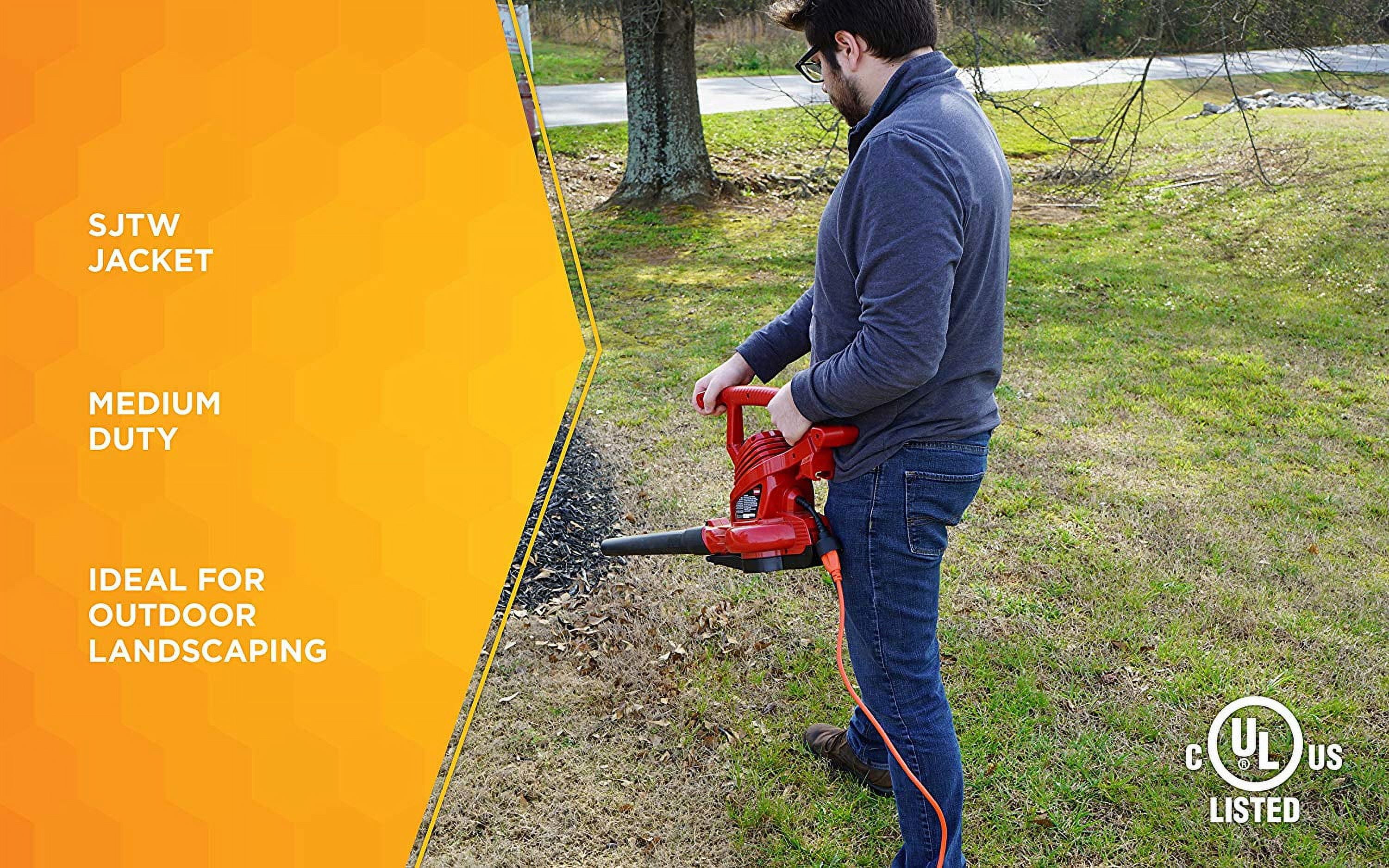 Woods 16 Gauge 100FT Orange Indoor/ Outdoor Extension Cord, 3-Pronged Outlet, 125V, 10Amps