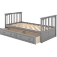 thumbnail image 4 of Convertible Wood Twin-Over-Twin Bunk Bed with Storage Drawers and Ladder - Can Be Divided Into Two Daybeds, 4 of 9