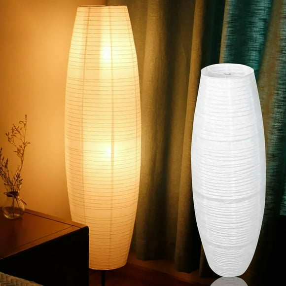 POINTERTECK European Style Vertical Minimalist Lampshade Floor Lamp Living Room Bedroom Creative Cross-border Warm LED Paper Lighting Decoration