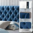 thumbnail image 4 of Adjustable Button Tufted King Headboard, Soft charming Fabric Headboard King/CA King - NAVY, 4 of 6