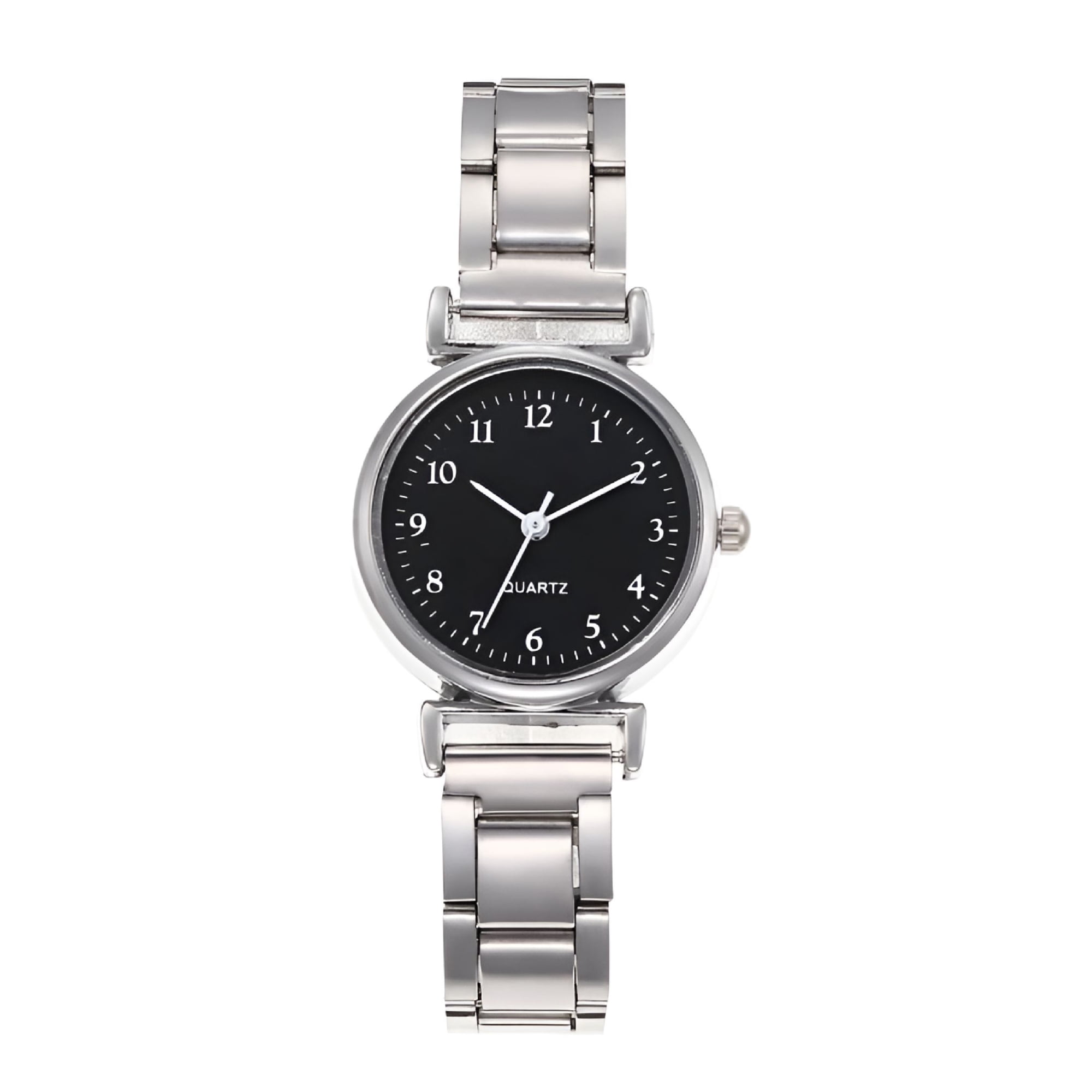 DESIGNICE Women Strap Quartz Watches Wrist Strap Round Watch Easy Read Number Dial Classical Office Ladies Fashion Adjustable Stainless Steel SilverBlack