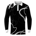 thumbnail image 4 of Ketyyh-chn99 Polo Shirts for Men Male Striped Print Turn Down Collar Long Sleeve T Shirt Mens Polo Shirts for Men Sweatshirts Fall Clothes Black,L, 4 of 4