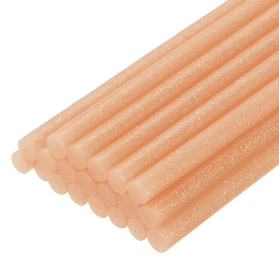 Unique Bargains Mini Hot Glue Sticks for Glue Gun 0.27-inch x 4-inch Glitter Orange 20pcs