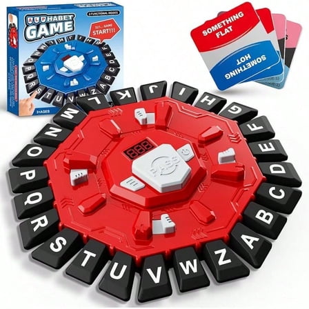 Word Game with LED Display, Alphabet Games, Fast-Paced Family Board Game for Learning Playing Game Gifts for Ages 3  (Red)