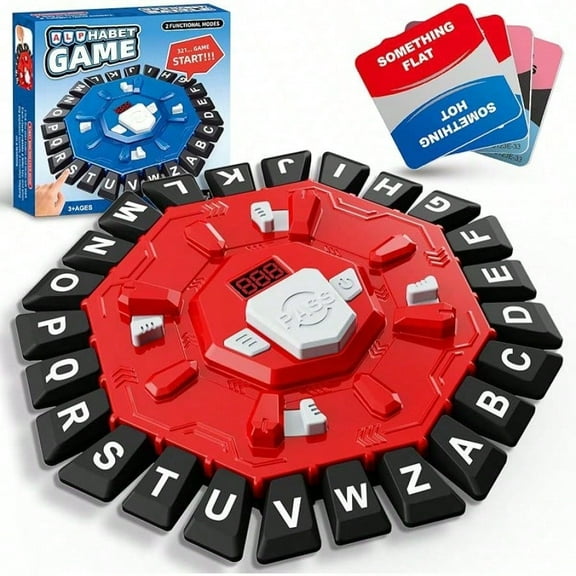 Word Game with LED Display, Alphabet Games, Fast-Paced Family Board Game for Learning Playing Game Gifts for Ages 3  (Red)