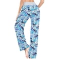 thumbnail image 4 of FREEAMG Chic Lifelike Floral Pattern Drawstring Lounge Wide Leg Pajama Sleepwear Bottom, 4 of 6
