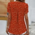 thumbnail image 6 of Wycnly Womens Blouses and Tops Dressy Beach Boho Fashion Petal Sleeve Pleated Hem Loose Lightweight Tunic Shirts Summer Floral Print V-Neck Short Sleeve Cute Tees Tops Red XL, 6 of 7