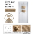 thumbnail image 2 of TeoKJ Over The Door Woven Baskets 2 Tier Hanging Wall Towel Basket Decorative Organizer for Living Room Kitchen - Khaki, 2 of 11
