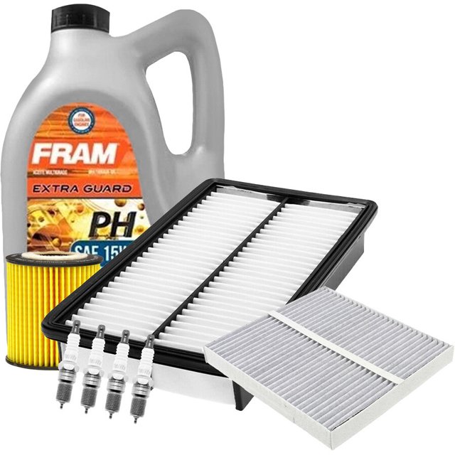 Kit De Afinación Con Aceite 15W40 Mineral, Bujías Iridio, Filtro De Aire, Filtro De Aceite Y Filtro De Cabina 8 Piezas Compatible con Mazda 6 L4 2.3L DE 2003 A 2005