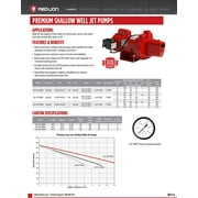 Red Lion RJS-50-PREM .5HP Cast Iron Thermoplastic Shallow Well Jet Pump