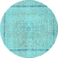 thumbnail image 1 of Ahgly Company Indoor Round Abstract Light Blue Modern Area Rugs, 7' Round, 1 of 4