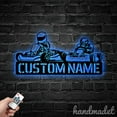 thumbnail image 2 of Handmadetneonsign Custom Father Son Go Kart Metal Wall LED Light, Dirt Bike Name Sign Home Decor, 2 of 5