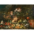 thumbnail image 3 of Abraham Brueghel 14x11 Black Modern Framed Museum Art Print Titled - Still Life of Flowers with Fruits, Putti and Animals, 3 of 5