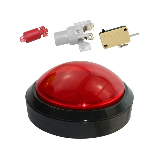 Botón pulsador LED de 100 mm Interruptor de botón pulsador LED para reemplazos de máquinas recreativas Rojo perfke Botón de juego