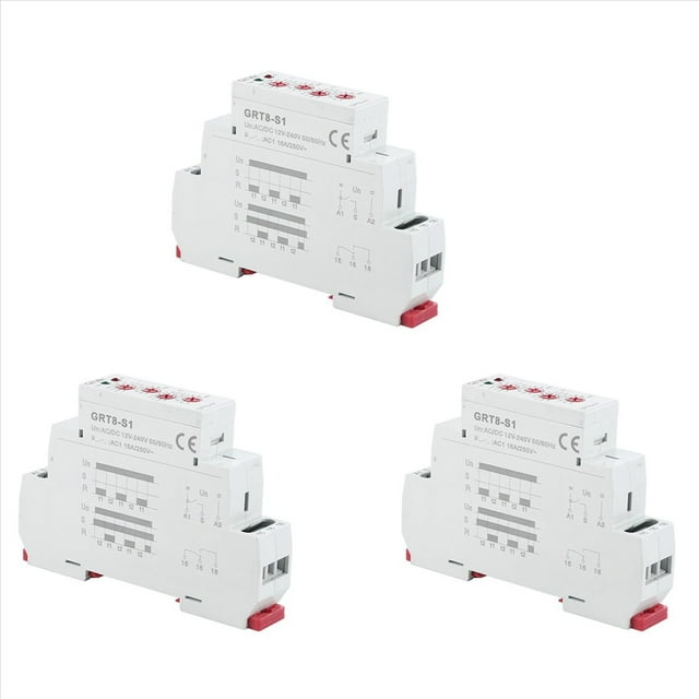 3X GRT8-S Relé Temporizador de Asimétrico SPDT 16A Relé de Repetición Electrónico, GRT8-S1 ACDC12V-240V