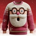 thumbnail image 2 of Tisuna Crewneck Sweater For Mens Santa Print Long Sleeve Pullover Sweatshirt Leisure Stretch Autumn Winter Mens Christmas Knit Sweater Red Xxxxl, 2 of 3
