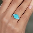 thumbnail image 4 of Gem Stone King 4.16 Ct Cushion Green Turquoise Swiss Blue Topaz 10K White Gold Ring (Size 5), 4 of 6