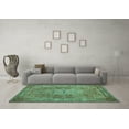 thumbnail image 3 of Ahgly Company Machine Washable Indoor Round Persian Turquoise Blue Traditional Area Rugs, 6' Round, 3 of 4