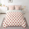 thumbnail image 2 of Homewish Love Heart Teens Bedding Comforter Set 7pcs, Romantic Anniversary Queen Bedding Sets, Kawaii Cute Cartoon Reversible Queen Sheet Sets, Super Cozy Room Decor, 2 of 7