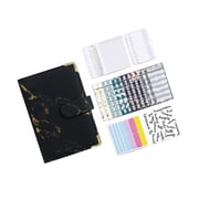 Notebook Binder with Label Stickers for Cash Binder Envelopes loose Bills Budgeting Expense Saving Black