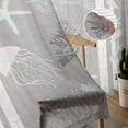 thumbnail image 5 of Gray Coastal Semi Sheer Curtains 108 Inch Length 2 Panels Set, Nautical Beach Summer Sea Starfish Coral Sheer Kitchen Curtain Privacy Voile Window Curtain for Living Room Bedroom Rod Pocket Drapes, 5 of 7