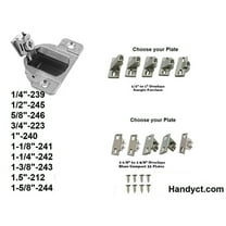 1/2" Ovelay#245 Blum Compact 33 Hinge for Face Frame Cabinets With Plate