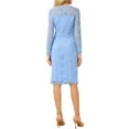 thumbnail image 3 of INSPIRE CHIC Women's Dress V Neck Floral Lace Sheer Long Sleeve Midi Cocktail Dress 2XL Light Blue, 3 of 5