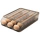 thumbnail image 2 of Contenedor de almacenamiento de huevos frescos, caja de almacenamiento de conservación del refrigerador Contenedor de huevos Estante de almacenamiento de huevos rodante automático Diseño a prueba de futuro, 2 of 5