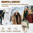 thumbnail image 7 of ASTRAEA Winter Russian Ushanka Hats for Men Women, Windproof Warm Trapper Aviator Cap with Fleece Ear Flaps for Outdoor Cold Weather, Green, 7 of 7