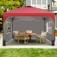 thumbnail image 4 of Outdoor Basic 12x12 Pop Up Canopy Tent with One Push Setup, Easy to Install with 4-Sidewalls for Events, Parties, Camping, Outdoor Gazebo with 4-Sandbags, Red., 4 of 11