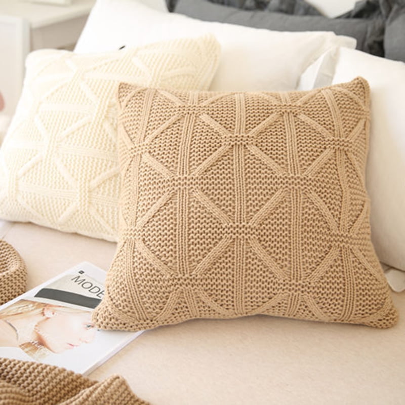 Decorative Throw Pillow Cover 18''X18'' Acrylic Knitting European Style