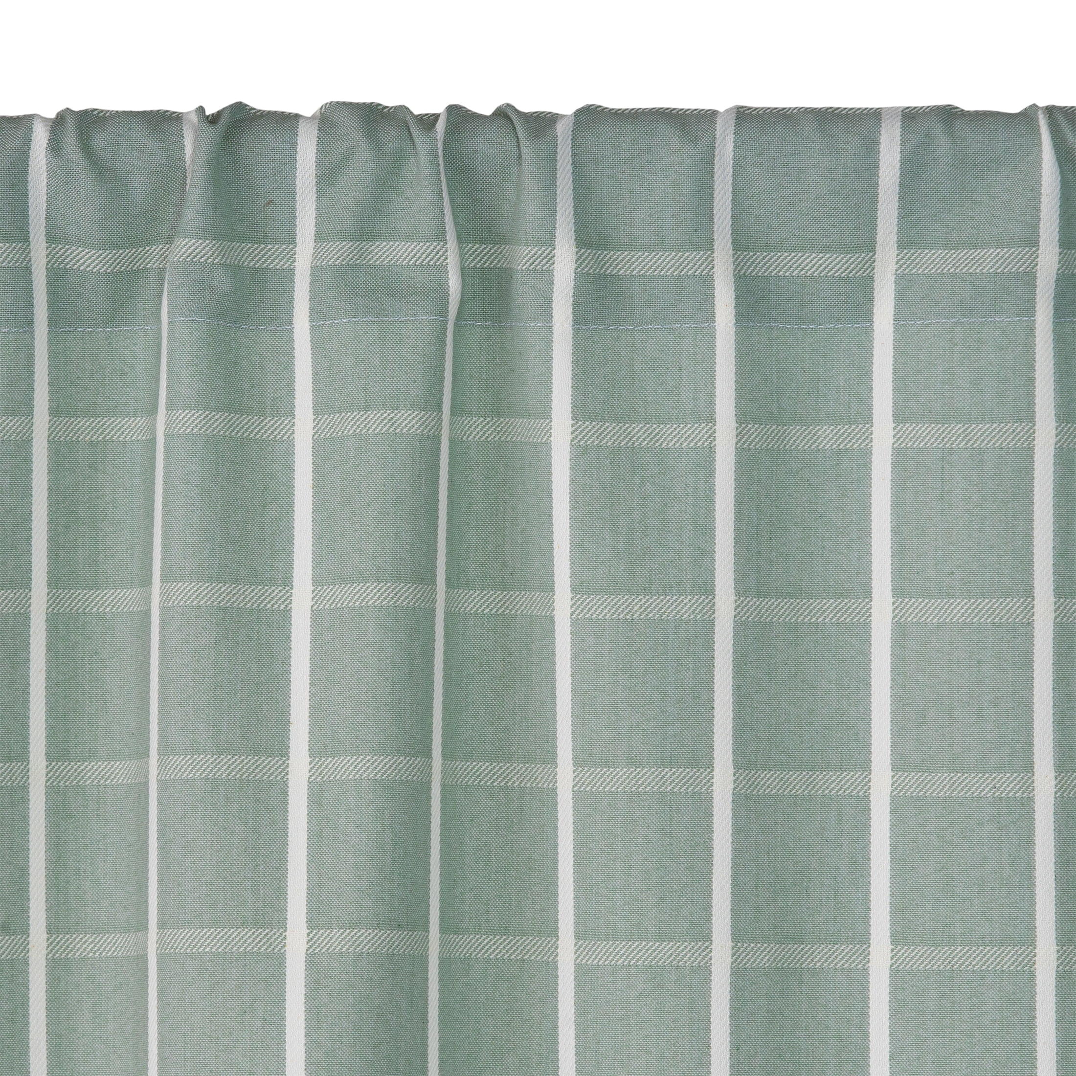Better Homes & Gardens Willa Plaid Kitchen Curtain Tiers and Valance 3-Piece Set, Sage Green, 60 in x 36 in